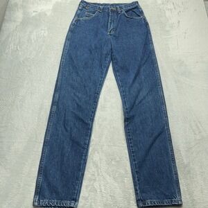 VTG Wrangler Rugged Wear Jeans Mens 30x34 Blue Denim Cowboy Western Cut Made USA